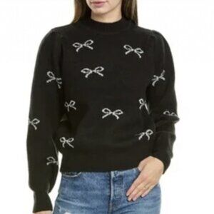 Nanette Lepore Black Sweater with Silver Bows